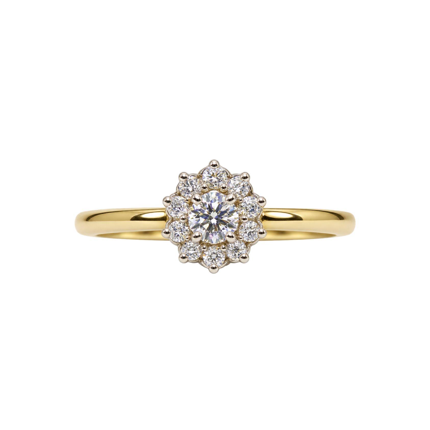 Gold Two-Tone Halo Ring