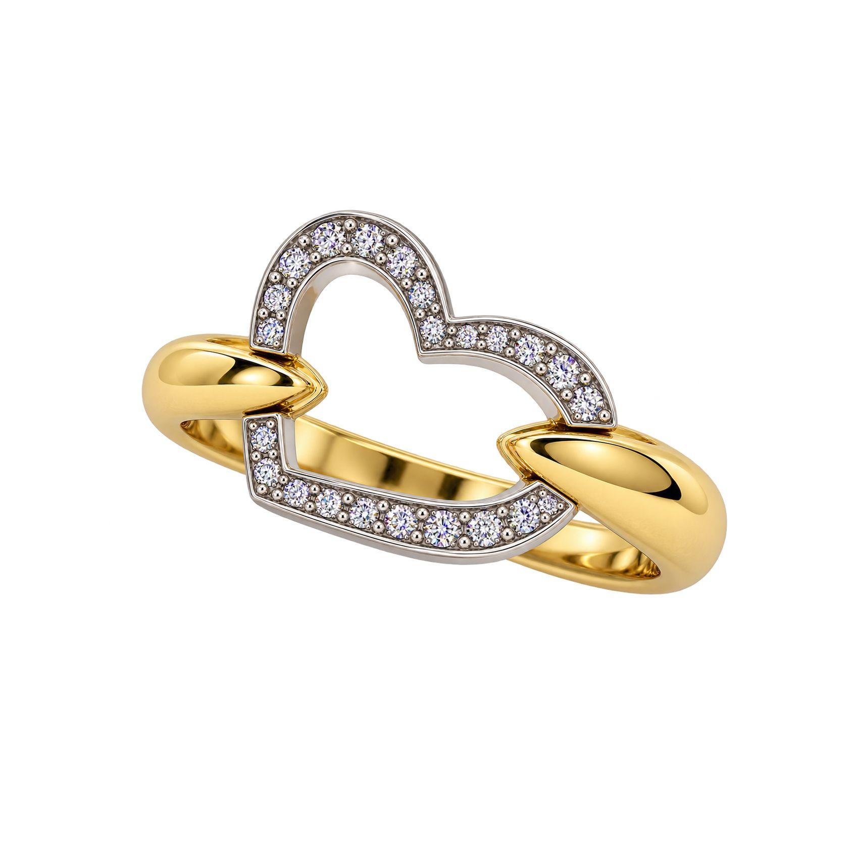 Two-Tone Gold Amore Heart Ring