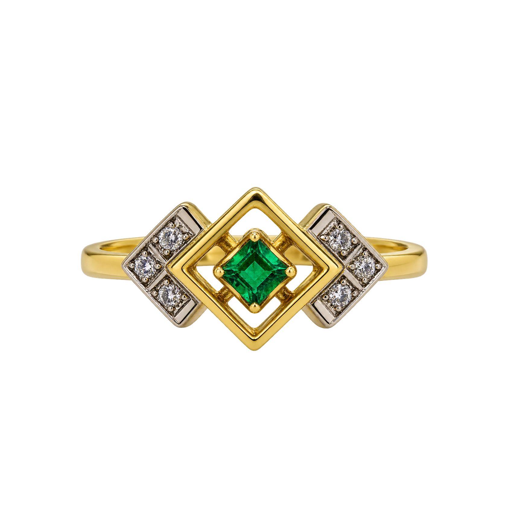 Gold Art Deco Emerald Ring