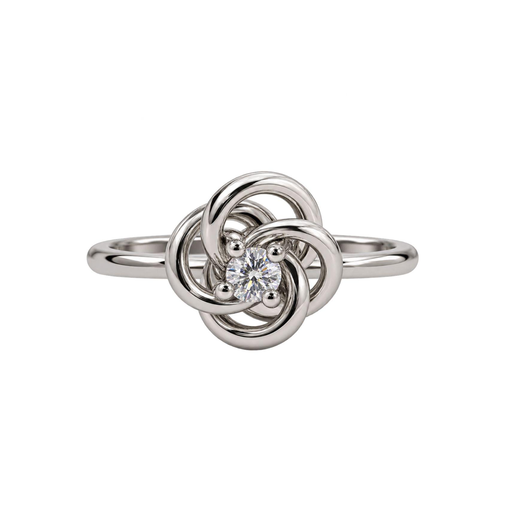 White Gold Novella Love Knot Ring